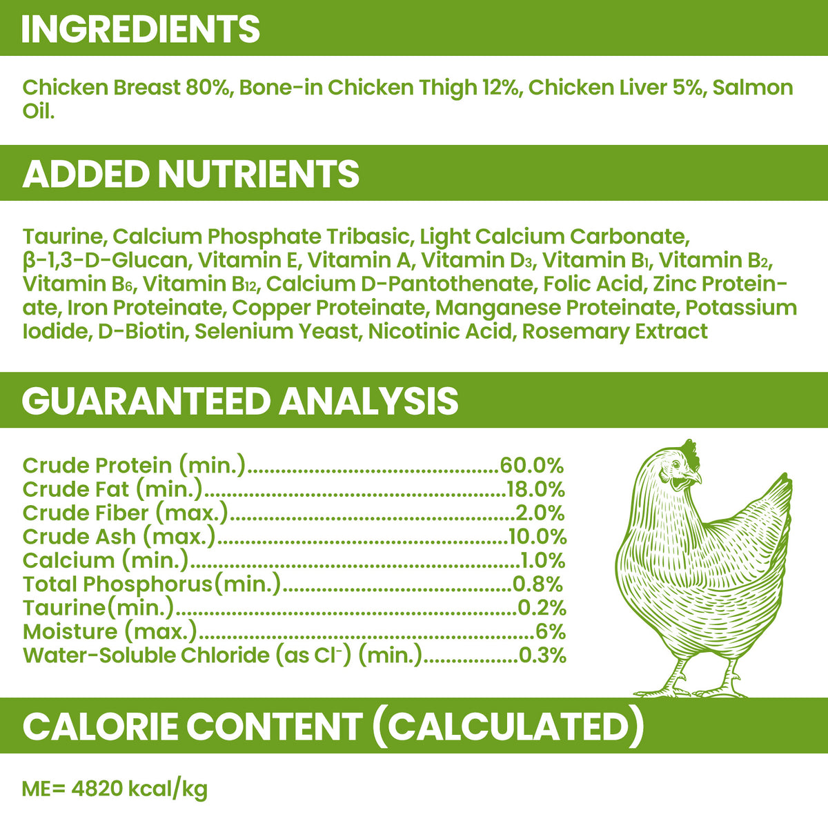 OPET Freeze-Dried Raw Cat Food – Chicken Recipe with Salmon Oil