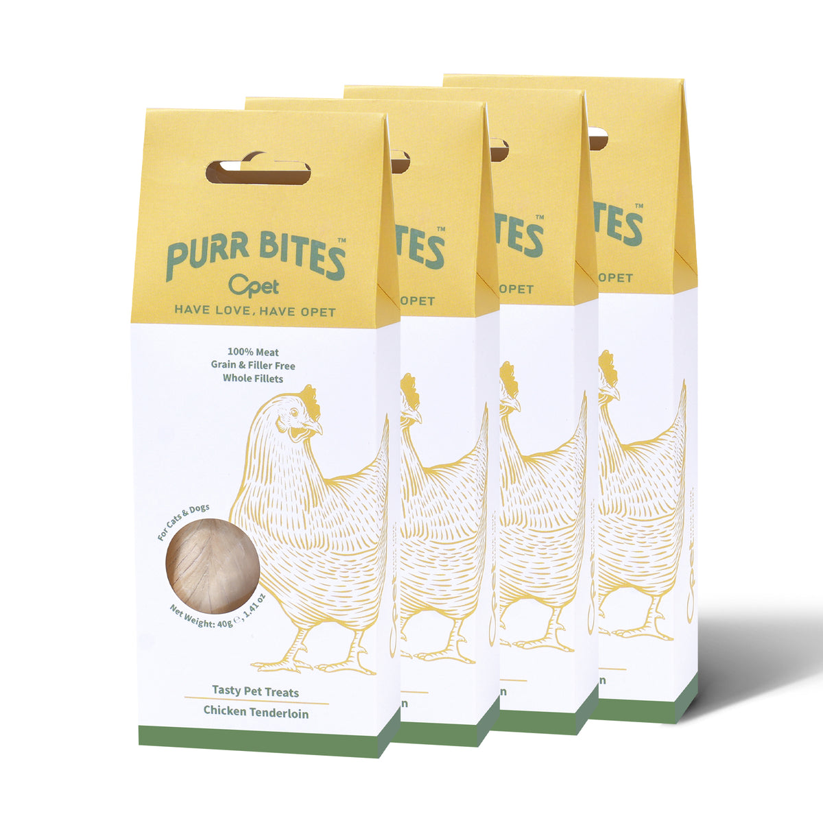 OPET Purr Bites Freeze Dried Cat Treats (Chicken Breast Whole Fillets, 40g)