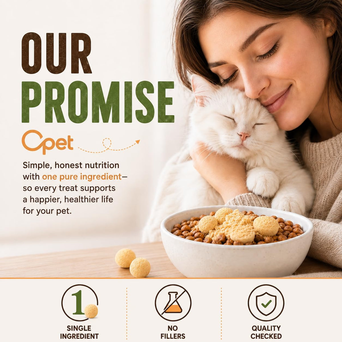 OPET Purr Bites Freeze Dried Cat Treats(Quail Egg Yolk, 2.8g)