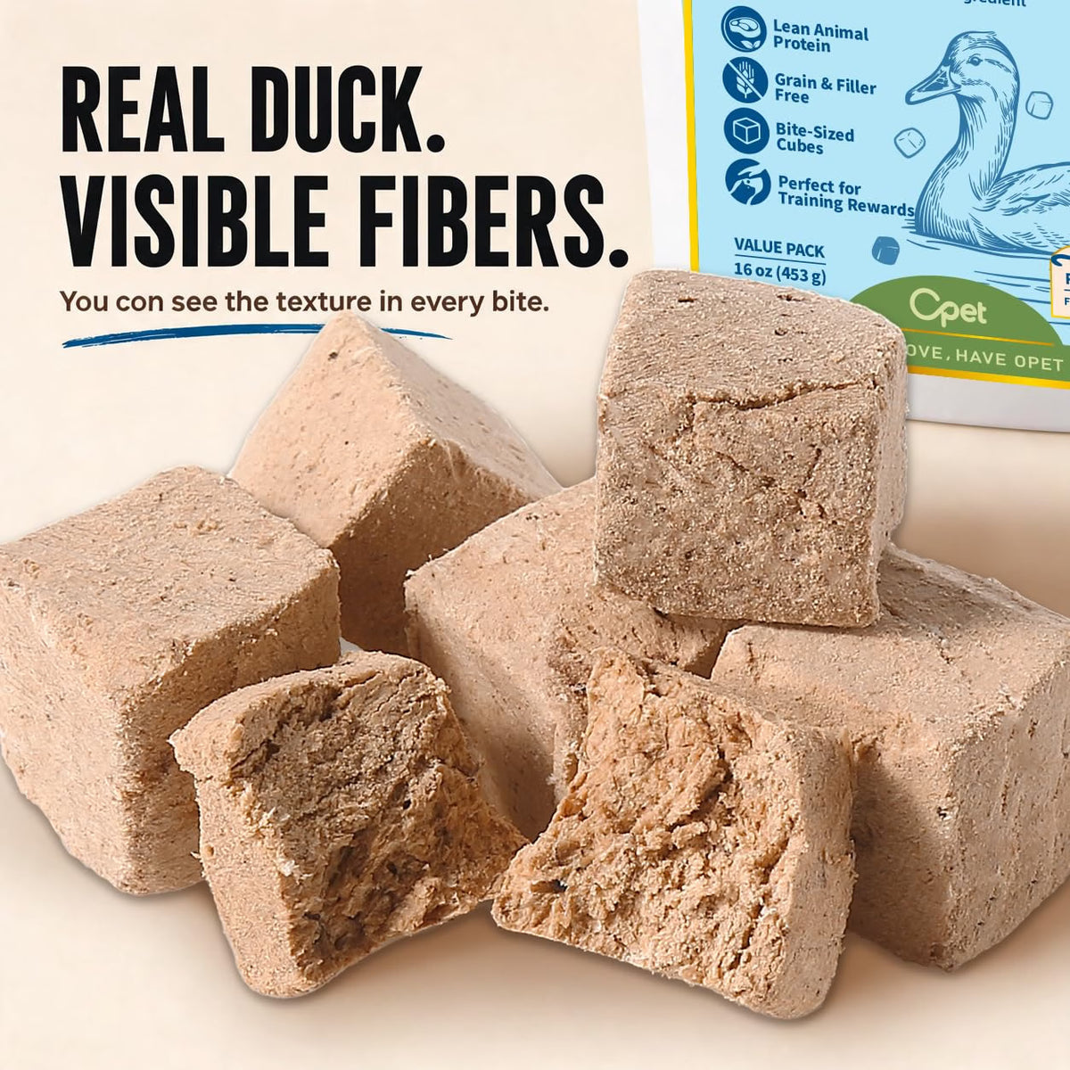 OPET Freeze Dried Duck Treats Treats for Dogs & Cats