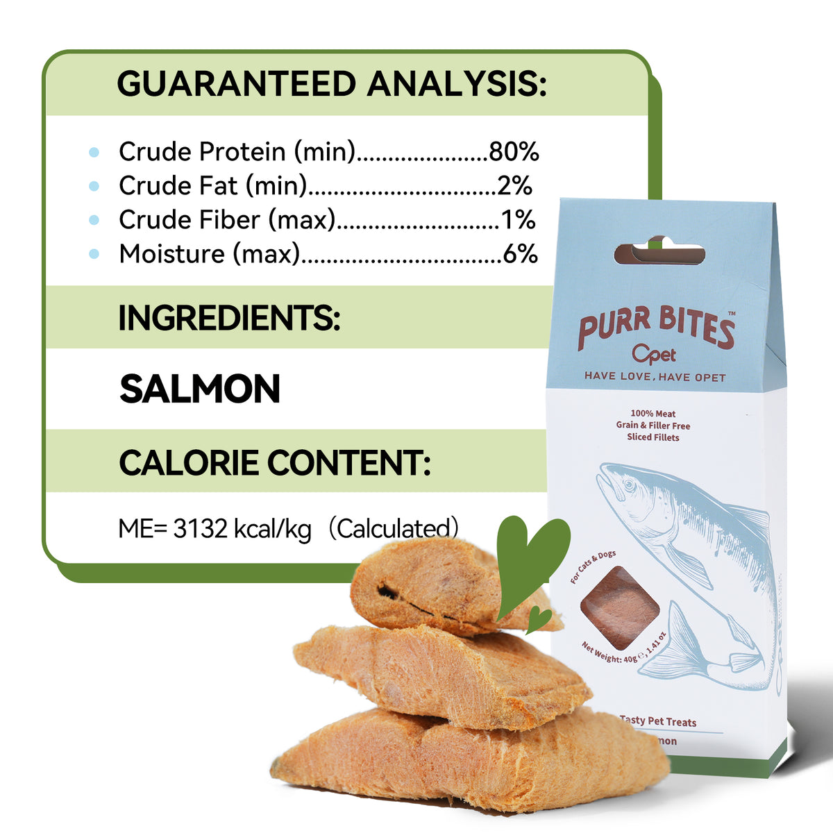 OPET Purr Bites Freeze Dried Cat Treats(Salmon, 40g)
